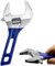 LSLANSOON 8”(200mm) Short Handle Adjustable Wrench with 1.7”(44mm) Wide Jaw Opening for Plumbing Auto Repair Home Maintenance