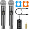 Bietrun Micro sans Fil Professionnel 30M, UHF Micro Karaoke Gris