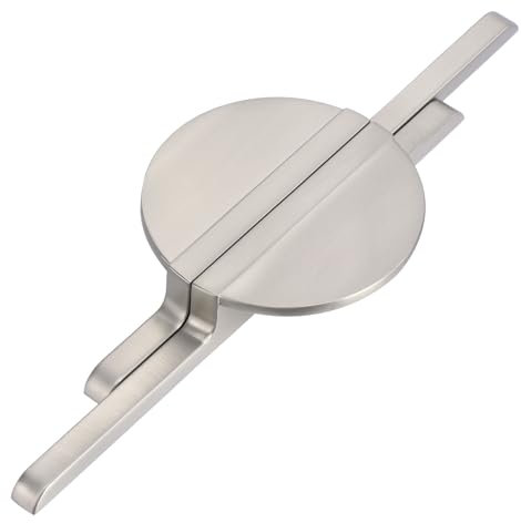 sourcing map 2 Pack Brushed Silver Cupboard Pulls, Semicircle Kitchen Cupboard Handles 2-1/2 Inch (64mm) Hole Centers, Half Moon Cupboard Door Handles for Cupboard, (a23082300ux0456)