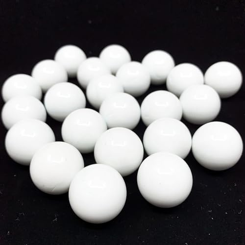 CYS EXCEL X-Large 1 White Glass Marble Gemstone Vase Fillers (1 LB) | Multiple Color Choices Marble Beads | Decorative Mosaic Gem Pebbles | Aquarium Rocks Floral Supplies (Approx. 18-25 PCS)