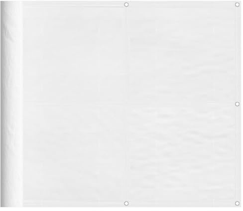 vidaXL Balkon Sichtschutz, Balkonbespannung mit Ösen Seil, Wasserfeste Balkonabdeckung, Balkonverkleidung für Balkon Terrasse, 90x700cm Weiß 100% Polyester-Oxford