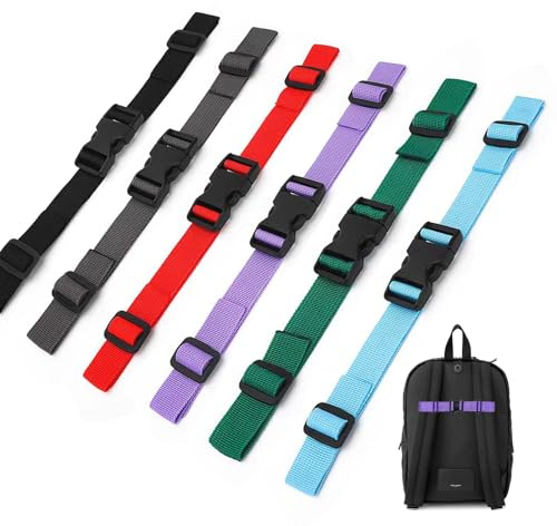Verstellbarer Brustgurt für Rucksack, 6 Stück Gurtband Rucksackriemen mit Schnalle, Nylon für Schulranzen und Wandern