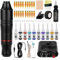 FONPOO Kit Completo de Maquina de Tatuar con Tinta de Tatuaje de 10 colores, Kit de Tatuaje Giratorio para Principiantes con 20 Agujas de Tatuaje, Kit Tatuaje Completo