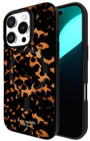 kate spade new york iPhone 16 Pro Case - Compatible with MagSafe - Designer Phone Case - Tortoise