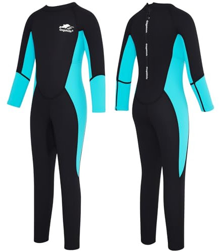 Gogokids Traje de baño de neopreno para niños, 2,5 mm, protector térmico de erupción, cálido, grueso, protección solar, buceo, esnórquel, UV 50+