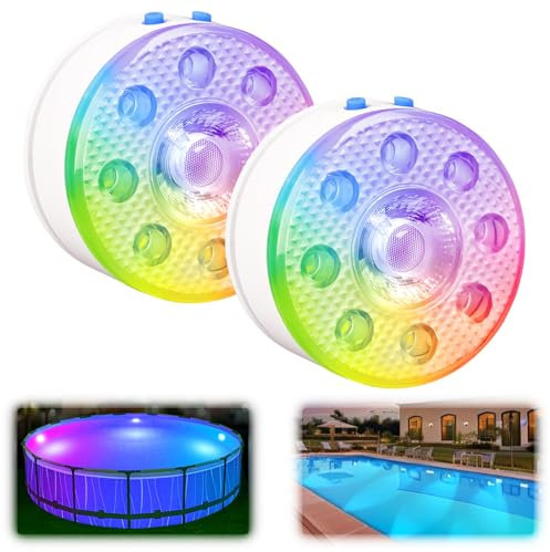 idyl light Poolbeleuchtung Unterwasser, Wiederaufladbar Unterwasser Licht Led mit Fernbedienung, Wasserdicht Pool lichter,Teichbeleuchtung für Pool Badewanne, Aquarium, Brunne, Party Deko, 2 Stück