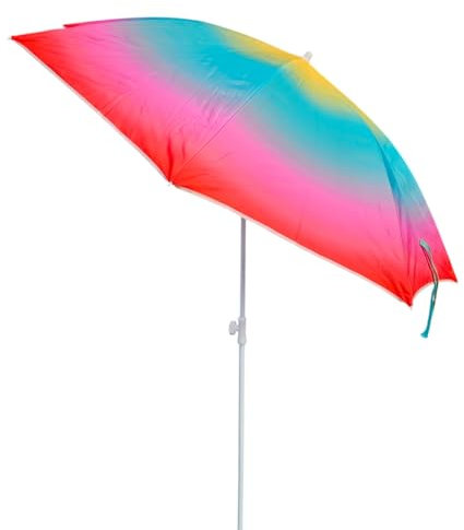 Meinposten Sonnenschirm Strandschirm Strand Reise Stabil UV Schutz UPF 50+ bunt gelb rot155 cm inkl Tragetasche