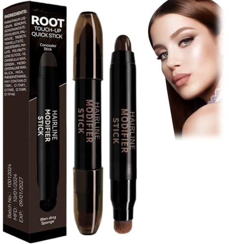 Root Cover Up Quick Stick,Instant Concealer for Roots,Double-Head Root Touch Up Stick,Natural Concealer for Hairline,Gray R/oot Cover-up S/tick for Women and Men,Long Lasting Waterproof(Dark Brown)