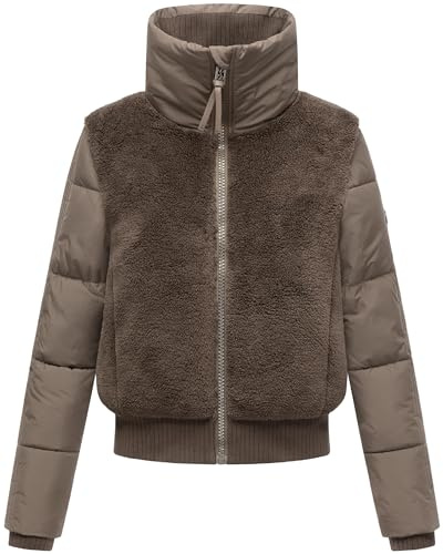 Navahoo Teddyzone 14 - Giacca invernale da donna in pile di teddy con collo alto, XS-XXL, XL