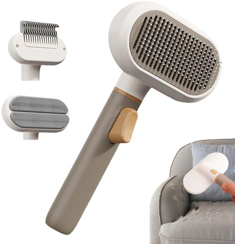 GkgWuxf Cepillo para la Muda de Pelo de Perro - Peine De Aseo De 3 Cabezas Para Mascotas | Peine Para Gatos Y Cepillo Para Subpelo De Perros - Para Masaje Y Limpieza De Subpelo Corto Y Largo Para