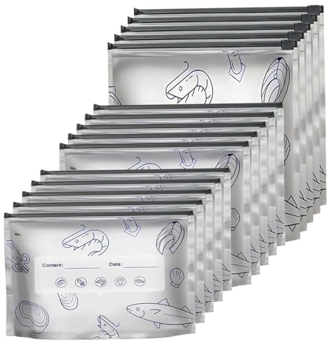 60 Sacchetti di Foglio di Alluminio Sacchetti di Stoccaggio Riutilizzabili Sigillabili in Foglio di Alluminio con Sigillo Richiudibile Mantieni Fresco per Frutta Verdura Carne Snack 3 Dimensioni, Riu
