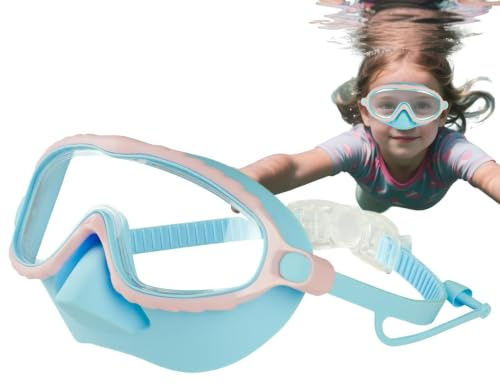 Barnsimglasögon med nässkydd Imfria vattensportglasögon | Justerbara Splitterfria Linser Och Simglas För åldrarna 4-15 pojke flicka ungdom sjö älv hav sommar snorkling