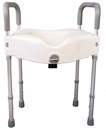 OrtoPrime Elevador WC Adultos con Reposabrazos Acolchados - Alzador con Patas Regulables en Altura - Silla Medida Universal - Alza wc Baño Adaptado Cómodo y Seguro - 1 unidad