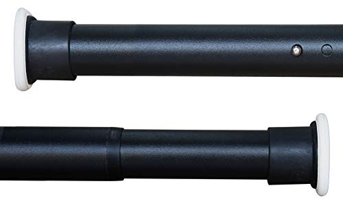 BAILEY JO Tringle Télescopique Sans Perçage 360-410cm Acier Composé Noir Mat Ø32mm, Barre Extensible Multifonction pour Rideau de Douche, Rideaux et Vêtements