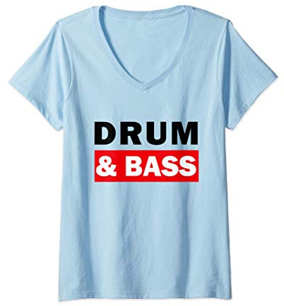 Femme Drum And Bass Music DJ dnb T-Shirt avec Col en V