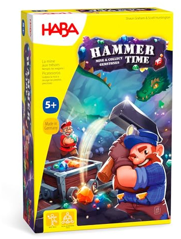 HABA 306212 Hammer Time - Ein schlagfestes Geschicklichkeitsspiel für 2 bis 4 Spieler ab 5 Jahren - Englische Version (Made in Germany)