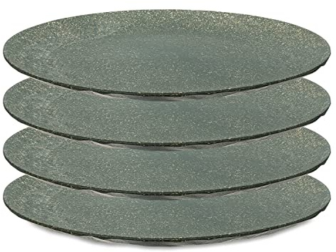 CLUB PLATE L Flacher Teller 4er Set nature ash grey