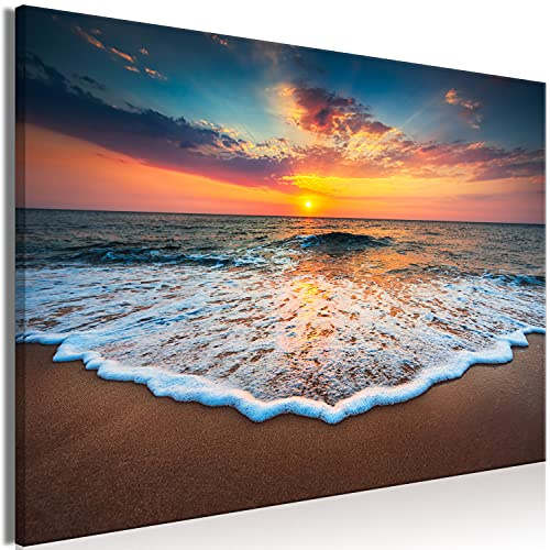 murando Cuadro Acústico Mar 120x80 cm espuma acústica absorbe el sonido aislamiento lienzo de 1 pieza Impresión Artística Decoración de Pared Imagen Playa Paisaje Puesta de sol c-B-0638-b-a