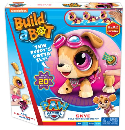 Build-a-Bot: Paw Patrol - Skye | Build Your Own Interactive Paw Patrol Characters | Easy Click 'n' Create System | 20+ Piece STEM Robot Kit for Kids | For Ages 3+