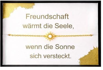 NataschaWoge® GESCHENK minimalistisch Sonne beste Freundin Armband Freundschaftsarmband Freundschaft gold silber spiritueller Schmuck Sun Hollow Geburtstag Armkettchen Geschenkidee (Gold)