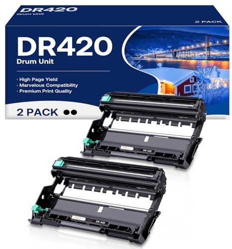 Kogain DR420 Drum Unit Compatible for Brother DR 420 DR-420 Work with HL-2240 HL-2270DW HL-2280DW HL-2230 MFC-7360N MFC-7860DW DCP-7065DN Intellifax 2840 2940 Printer (2 Pack, NOT Toner), Black