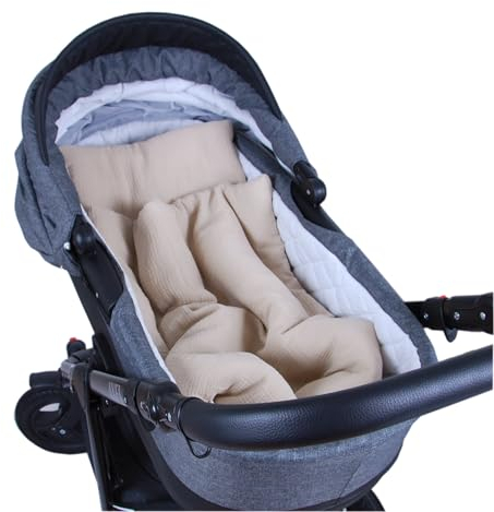 Babylux Babydecke MUSSELIN Kinderwagen Decke 75x60cm Kuscheldecke Stubenwagen MPM (Sand)