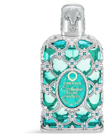 Orientica Luxury Exclusive Azure Fantasy Extrait de Parfum – Fresh, Citrus, Bergamot, Ginger, Nutmeg, Geranium, Lily, Jasmine, Ambergris, Musk - Arabic Perfume for Men & Women – 2.7oz/80ml