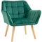 HOMCOM Sessel Wohnzimmer Ohrensessel Loungesessel Relaxsessel mit Gummiholzbeine, Lesesessel mit Samtoptik, Polstersessel für Schlafzimmer, skandinavisch, Grün