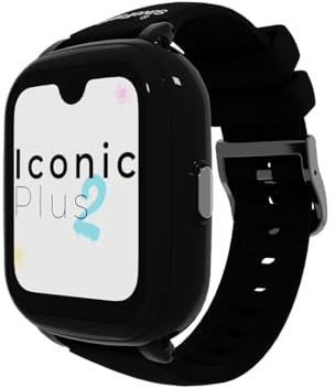 SaveFamily Iconic Plus 2 | Reloj Inteligente Niño con Localizador GPS, Llamada, Vídeo, IA, Botón SOS, Whatsapp, Spotify, Medidor de Temperatura | SIM Incluida - Color Negro