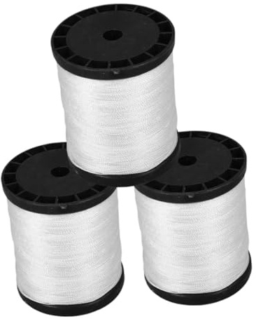 HOLIDYOYO 3 Rolls Nylon Masonry Twisted Construction String Line for Outdoor Building Sites, Strong Sturdy Nylon Twine for Bricklaying and Masonry Jobs, White 0.195kg