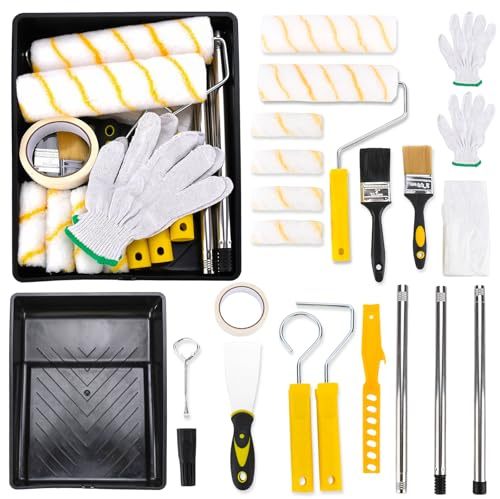 JOTOL Rullo Pittura Set Professionale 23 Pezzi, Pali Telescopici, Vassoio