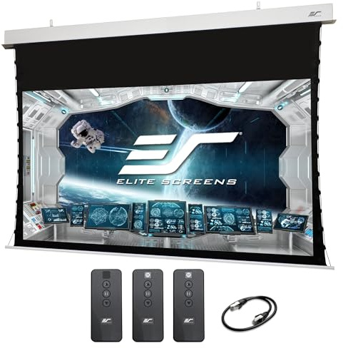 Elite Screens Evanesce Tab-Tension B CineGrey 5D, 106-inch 16:9, in Ceiling Concealed Electric Motorized Drop Down Projector Screen w Ambient Light Rejecting CG5D Projection Material, ETB106HD5-E16