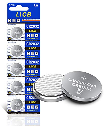 LiCB CR2032-Batterie, 3 V, Lithium, 5 Stück (CR 2032 / Batterien CR2032 / DL2032 / ECR2032) für Computer-Motherboards,