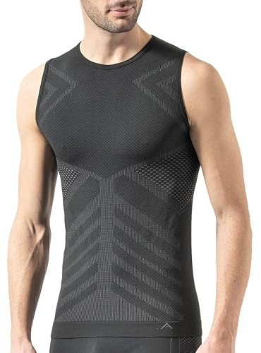 Risalti Maglia Termica Uomo Smanicato Energy - Maglia Tecnica Uomo Traspirante, Intimo Termico Senza Cuciture