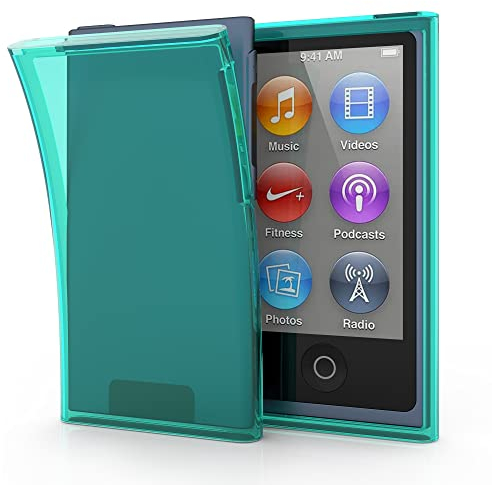 kwmobile Étui Compatible avec Apple iPod Nano 7 - Coque Protection Silicone pour Lecteur MP3 - Vert-Transparent