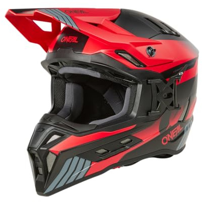 O'NEAL | Casco Motocross | MX Enduro | Guscio in ABS, Fodera Comfort, Aperture per una ventilazione e un raffreddamento ottimali | Casco EX-SRS HITCH V.24 | Adulto | Nero Nero Grigio Giallo Neon