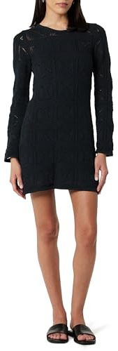 The Drop Robe Micro Courte en Crochet Laney pour Femme, Noir, 5XL Grande taille