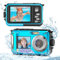 Krovtoy Fotocamere compatte Macchina fotografica digitale impermeabile, macchina fotografica digitale impermeabile Full HD 2.7K 48MP Zoom 16X Impermeabile Impermeabile Dual Kids Vibrationproof