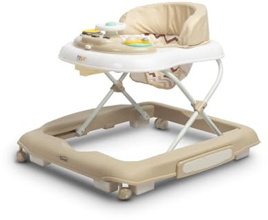 TOYZ - Timon - 2in1 Baby Lauflernwagen und Wippe - Lauflernhilfe Walker mit weichem Sitz, Musik und Spielpanel - Höhenverstellbar, Klappbar - 68 x 63 x 52 cm - Beige
