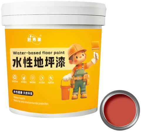 VALINK Peinture de sol époxy imperméable à base d'eau, 300 g, séchage rapide, antidérapante à base d'eau, peinture de sol pour intérieur et extérieur, fer marron