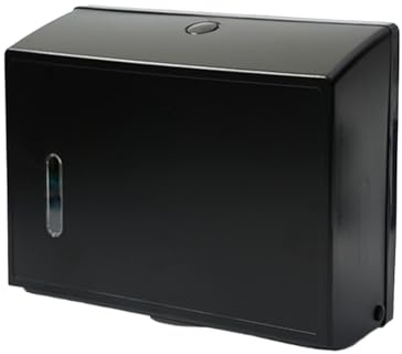 GOEDCH Dispensador de toallas de papel de montaje en pared: dispensador de toallas comercial negro, resistente plástico ABS toallero, para cocina, baño, comercial (negro)