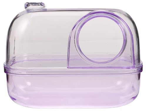 POPETPOP Bain de Sable pour Hamster et Chinchilla avec Pare-éclaboussures Bac Transparent Grand Format Accessoire Toilette et Bain pour Petits Animaux