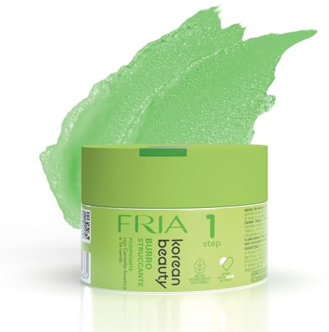 Fria Korean Beauty Burro Struccante Purificante con Centella Asiatica, Rimuove il Trucco Waterproof, Testato su Occhi e Pelli Sensibili, Delicato su Occhi e Ciglia, Confezione da 80ml