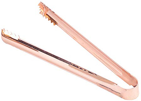 T&F - Pinza per zucchero in acciaio inox, pinza per il ghiaccio, pinza per caramelle, caramelle, insalate, spaghetti, pinza da portata per matrimoni, feste, bar, libretti, barbecue, picnic (oro rosa)