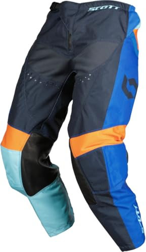 SCOTT 350 Race Evo 2023 Pantaloni Motocross per bambini, blu/arancione, 18