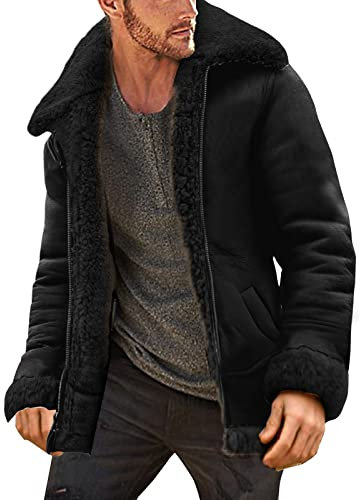 Mens Jackets Men's Pullover Thermal Sherpa Lined Jumper Jackets Winter Workout Fleece Hoodie Full Zip Wool Warm Thick Coats Outerwear Mens Funny Christmas Sweater Weed