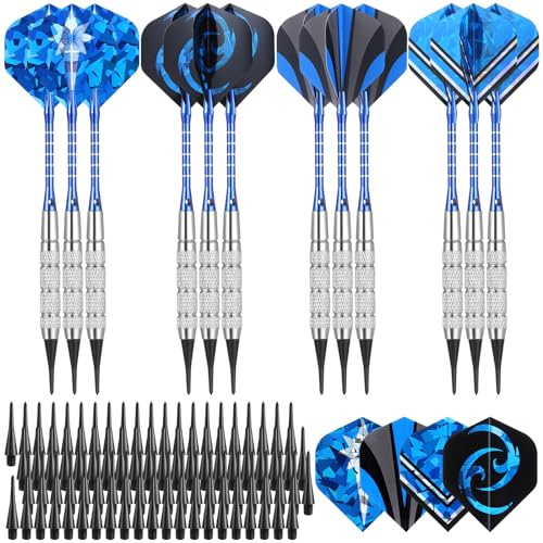 GWHOLE Set of 12 Soft Dart (18g) with 16 Dart Flights and 200 Plastic Tips Points for Electronic Dartboard