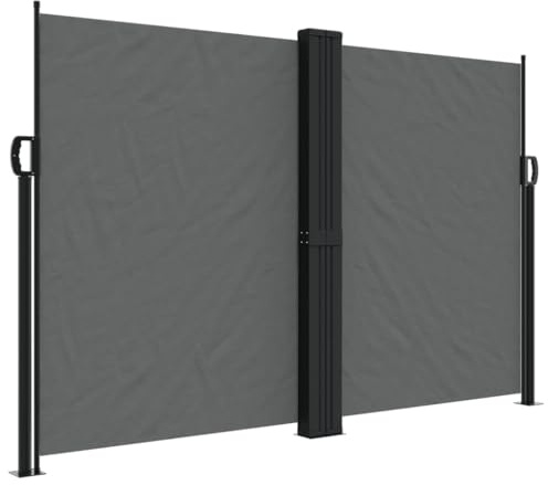 vidaXL Infällbar sidomarkis antracit 160x1200 cm, infällbar markis, insynsskydd, fristående insynsskydd, infällbart insynsskydd, infällbart solskydd