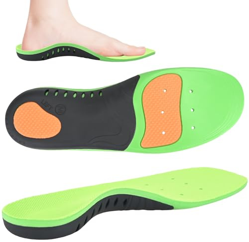 SRCLO Plantillas ortopédicas de arco alto para hombre y mujer, zapatos de trabajo para espolones calcáneos, pies planos, fascitis plantar, dolor de pies.