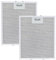 Mivanta 2 Pack Cooker Hood Filter 320x260mm 5-Layer Aluminum Grease Filter Universal Kitchen Extractor Fan Filters Replacement Mesh for Cooker Hoods and Vent Systems